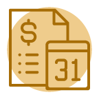 Icon of a bill and calendar
